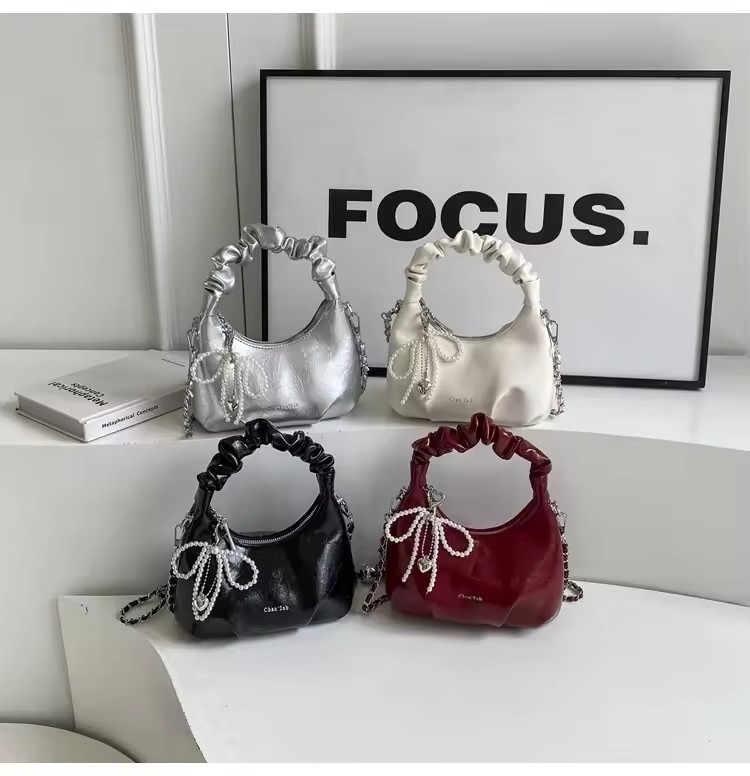 2025 Summer New Fashion Casual Tote Backpack Bag for Women High Color Dumpling Bag with Zipper Shoulder Bags